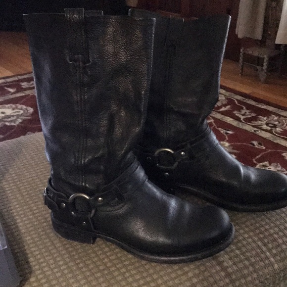 womens black harness boots
